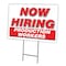 Signmission Now Hiring Production Workers Yard & Stake outdoor plastic coroplast window, 1216 PRODUCTION WORKERS C-1216 PRODUCTION WORKERS - alternate 1